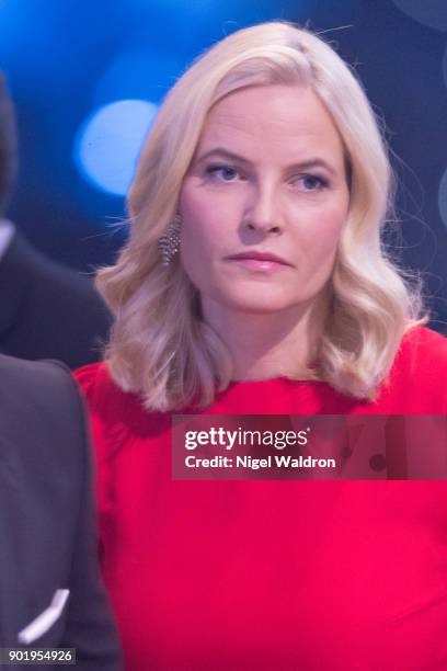 Princess Mette Marit of Norway announces the winner of the category for this years biggest driving force Terje Vag at the Sport awards on January 6,...