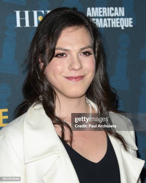 Actress Daniela Vega attends the HFPA and American Cinematheque present The Golden Globe Foreign-Language Nominees Series 2018 Symposium at the...
