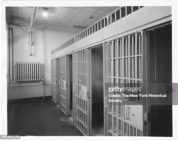 Police Station, block of cells, Valley Stream, New York, 1929.
