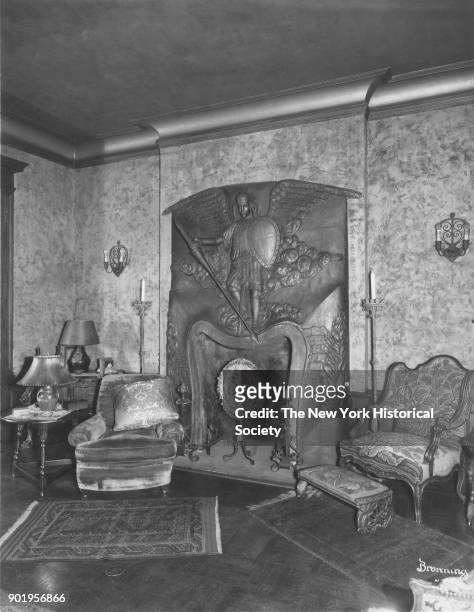 Former home of Fanny Brice, 76th Street, section of sitting room, Long Island, New York, New York, 1929.