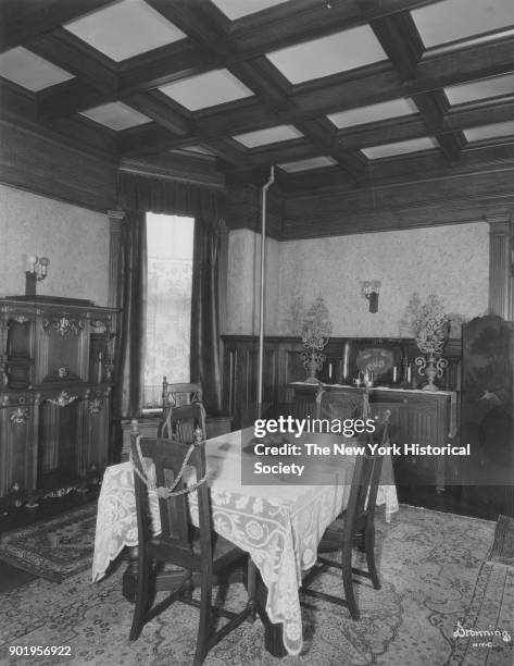 Former home of Fanny Brice, 76th Street, section of dining room, Long Island, New York, New York, 1929.