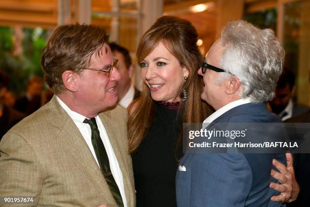 Aaron Sorkin, Allison Janney and Bradley Whitford attend The BAFTA Los Angeles Tea Party at Four Seasons Hotel Los Angeles at Beverly Hills on...