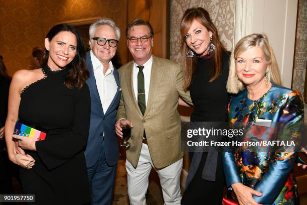 Amy Landecker, Bradley Whitford, Aaron Sorkin, Allison Janney and BAFTA CEO Chantal Rickards attend The BAFTA Los Angeles Tea Party at Four Seasons...