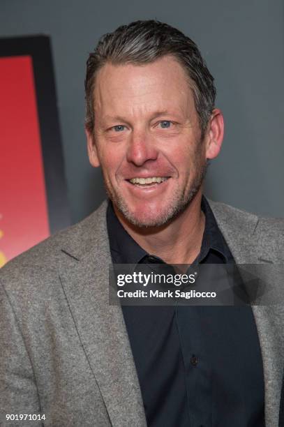 Former Cyclist Lance Armstrong attends the "Icarus" New York Screening at 1 Hotel Brooklyn Bridge on January 6, 2018 in the Brooklyn borough of New...