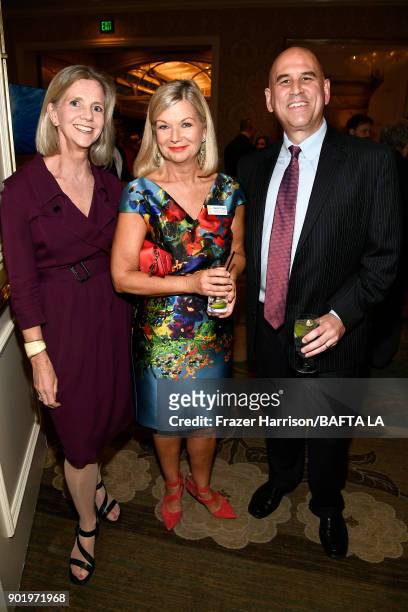 Annie Bailey, Chantal Rickards and Gregg Schwenk attend The BAFTA Los Angeles Tea Party at Four Seasons Hotel Los Angeles at Beverly Hills on January...