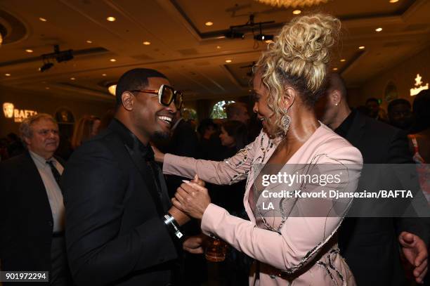 Gatsby Randolph and Mary J. Blige attend The BAFTA Los Angeles Tea Party at Four Seasons Hotel Los Angeles at Beverly Hills on January 6, 2018 in Los...