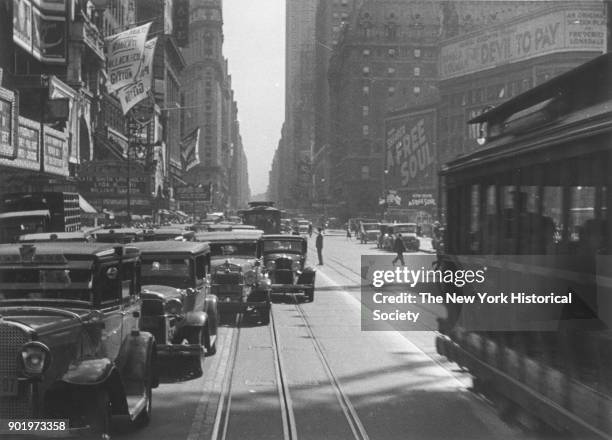 Times Square, looking south from 47th Street, Palace Theatre at the left, New York, New York, 1929.