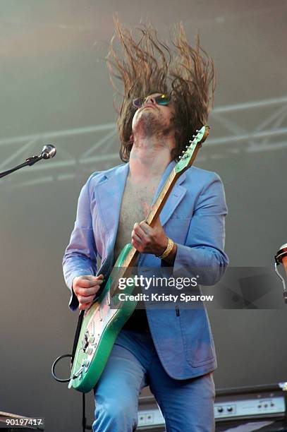 Performing on stage during the Rock en Seine music festival on August 30, 2009 in Paris, France.