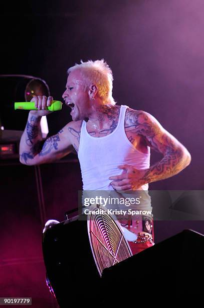 Keith Flint of The Prodigy performing on stage during the Rock en Seine music festival on August 30, 2009 in Paris, France.