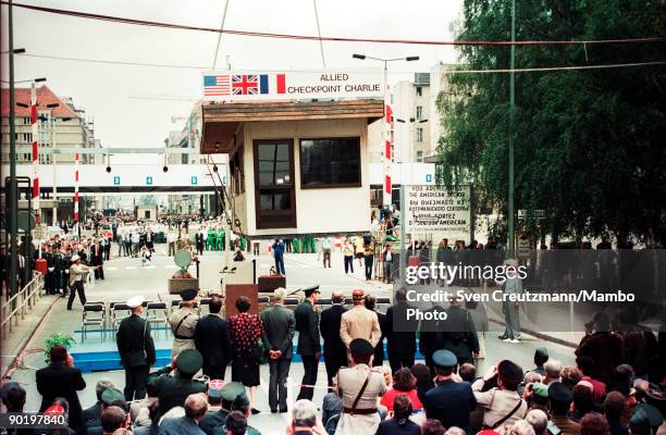 Under the presence of representatives of the Allied Forces that occupied Germany after World War II, Berlin�s most famous border crossing Checkpoint...