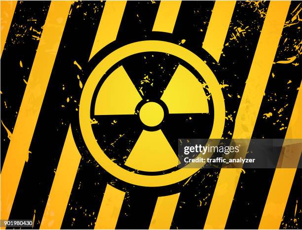 radioaktive verseuchung-symbol - radioactive contamination stock-grafiken, -clipart, -cartoons und -symbole