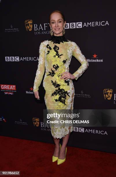 Actress Lotte Verbeek arrives for the BAFTA Los Angeles Awards Season Tea Party at the Four Season Hotel in Beverly Hills, California, on January 6,...