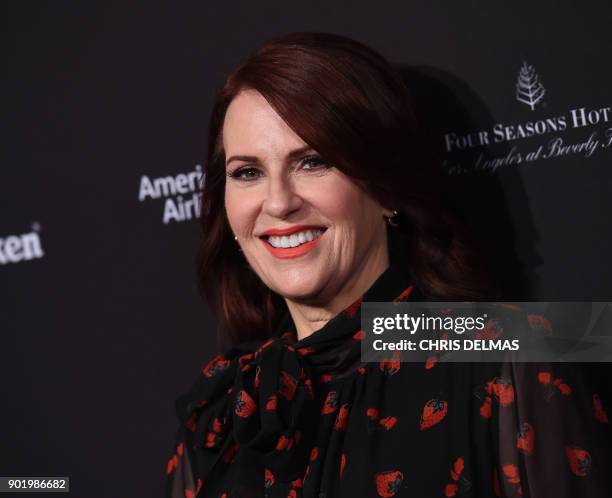 Actress Megan Mullally arrives for the BAFTA Los Angeles Awards Season Tea Party at the Four Season Hotel in Beverly Hills, California, on January 6,...