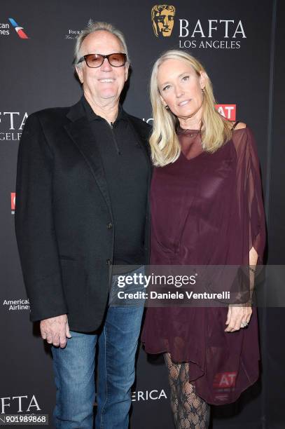 Peter Fonda and Parky Fonda attend The BAFTA Los Angeles Tea Party at Four Seasons Hotel Los Angeles at Beverly Hills on January 6, 2018 in Los...