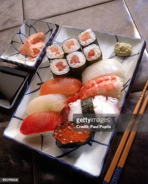 sushi assortment - geoduck stock-fotos und bilder
