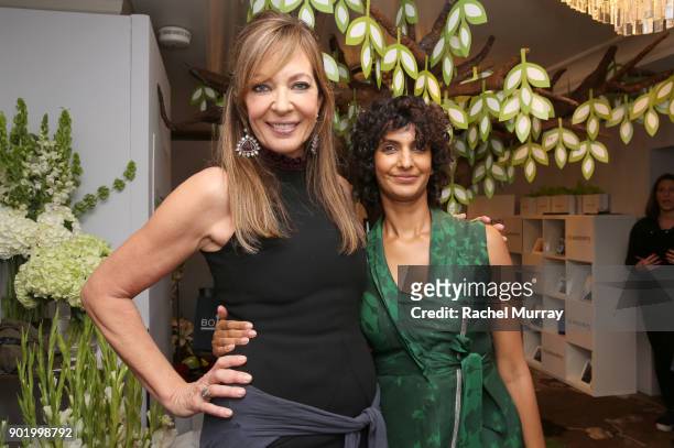 Allison Janney and Poorna Jagannathan attend the HBO LUXURY LOUNGE presented by ANCESTRY on January 6, 2018 in Beverly Hills, California.