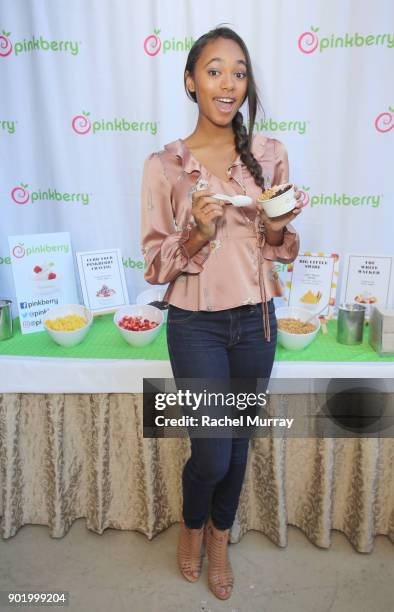 Chandler Kinney attends the HBO LUXURY LOUNGE presented by ANCESTRY on January 5, 2018 in Beverly Hills, California.