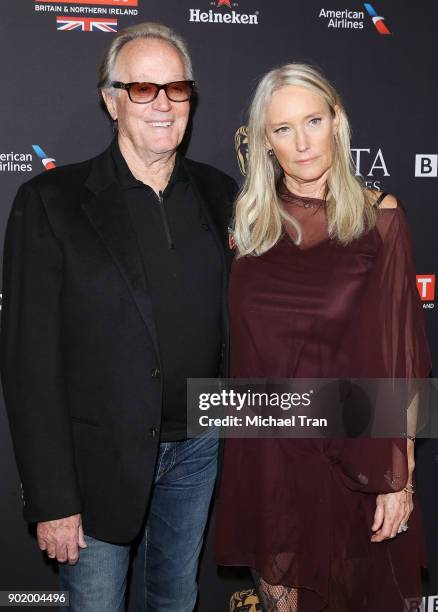 Peter Fonda and Parky Fonda arrive at The BAFTA Los Angeles Tea Party held at Four Seasons Hotel Los Angeles at Beverly Hills on January 6, 2018 in...