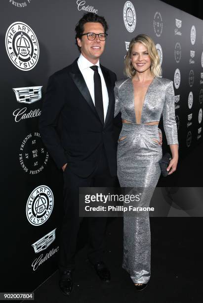 Hayes MacArthur and Ali Larter attend The Art Of Elysium's 11th Annual Celebration with John Legend at Barker Hangar on January 6, 2018 in Santa...