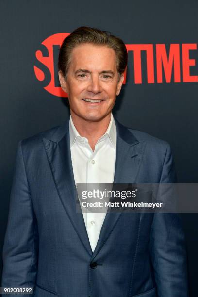 Actor Kyle MacLachlan arrives for the Showtime Golden Globe Nominees Celebration at Sunset Tower on January 6, 2018 in Los Angeles, California.
