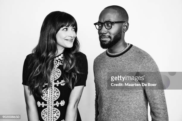 Hannah Simone and Lamorne Morris from FOX's 'New Girl' pose for a portrait during the 2018 Winter TCA Tour at Langham Hotel on January 4, 2018 in...