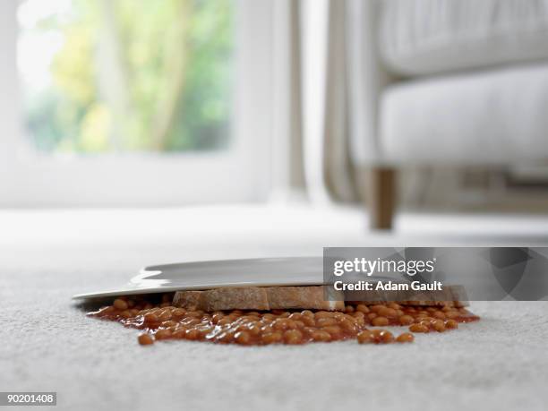 spilled food staining white carpet - damaged carpet stock pictures, royalty-free photos & images