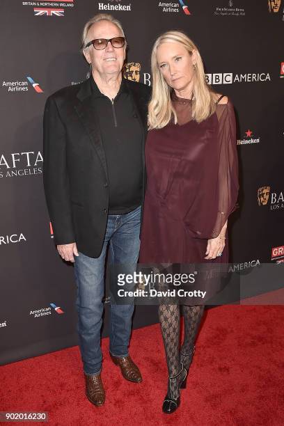 Peter Fonda and Portia Rebecca Crockett attend The BAFTA Los Angeles Tea Party - Arrivals at Four Seasons Hotel Los Angeles at Beverly Hills on...