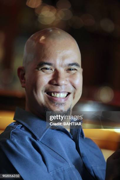 Indonesian musician Ahmad Dhani poses during a promotional event in Jakarta on January 6, 2018