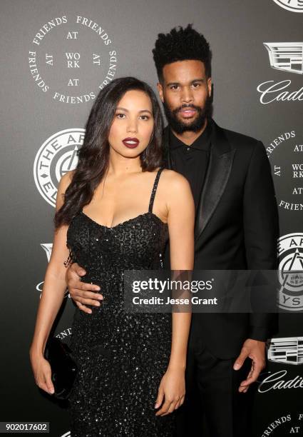 Jurnee Smollett-Bell and Josiah Bell attend The Art Of Elysium's 11th Annual Celebration on January 6, 2018 in Santa Monica, California.