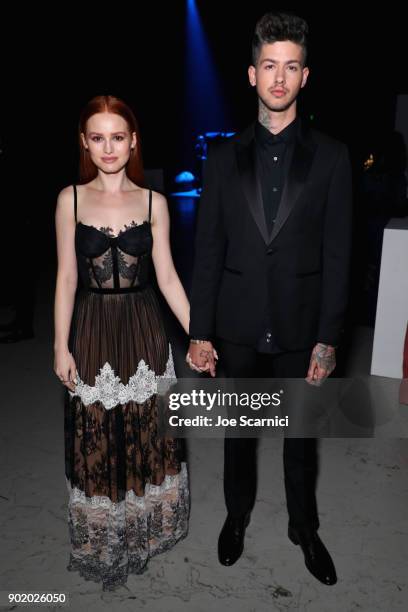 Madelaine Petsch and Travis Mills attend The Art Of Elysium's 11th Annual Celebration on January 6, 2018 in Santa Monica, California.