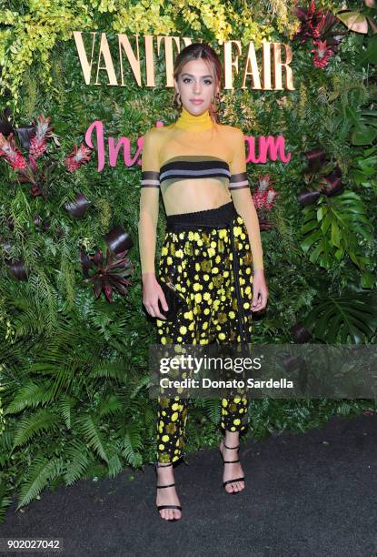 Sistine Rose Stallone attends Vanity Fair x Instagram Celebrate the New Class of Entertainers at Mel's Diner on Golden Globes Weekend at Mel's Diner...