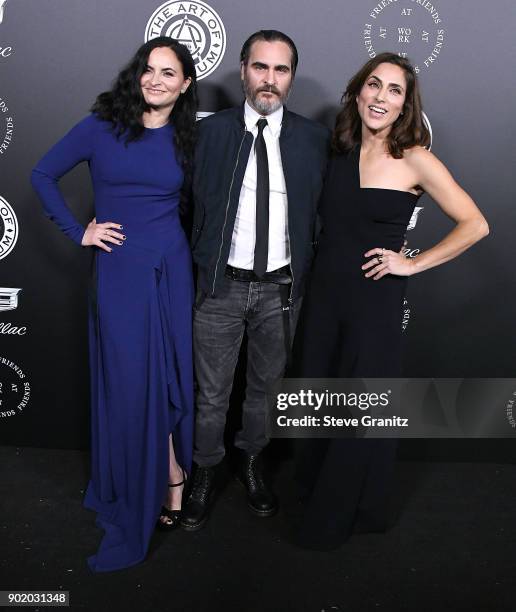 Rain Phoenix;Joaquin Phoenix;Summer Phoenix arrives at the The Art Of Elysium's 11th Annual Celebration - Heaven on January 6, 2018 in Santa Monica,...