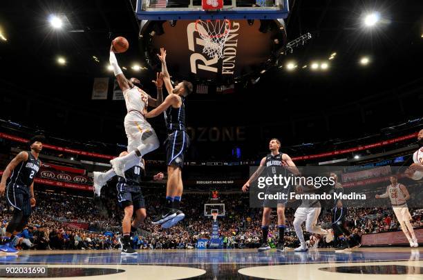 LeBron James of the Cleveland Cavaliers dunks against the Orlando Magic on January 6, 2018 at Amway Center in Orlando, Florida. NOTE TO USER: User...