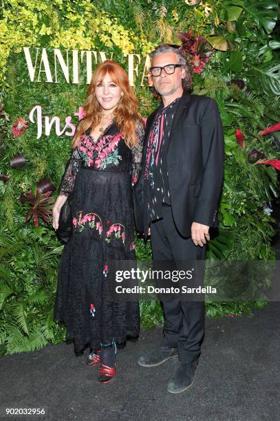 Charlotte Tilbury and George Waud attend Vanity Fair x Instagram Celebrate the New Class of Entertainers at Mel's Diner on Golden Globes Weekend at...