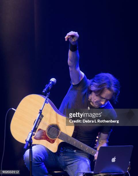 Musician Rick Springfield performs during his "Stripped Down" concert at Mayo Performing Arts Center on January 6, 2018 in Morristown, New Jersey.