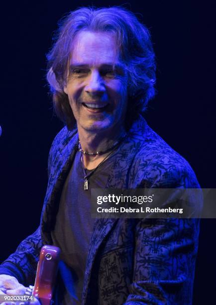 Musician Rick Springfield performs during his "Stripped Down" concert at Mayo Performing Arts Center on January 6, 2018 in Morristown, New Jersey.