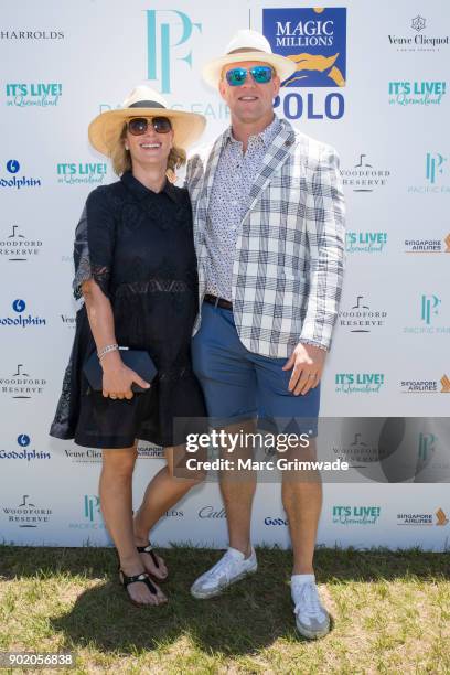 Zara Phillips MBE and husband Mike Tindall attend Magic Millions Polo on January 7, 2018 in Gold Coast, Australia.