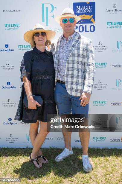Zara Phillips MBE and husband Mike Tindall attend Magic Millions Polo on January 7, 2018 in Gold Coast, Australia.