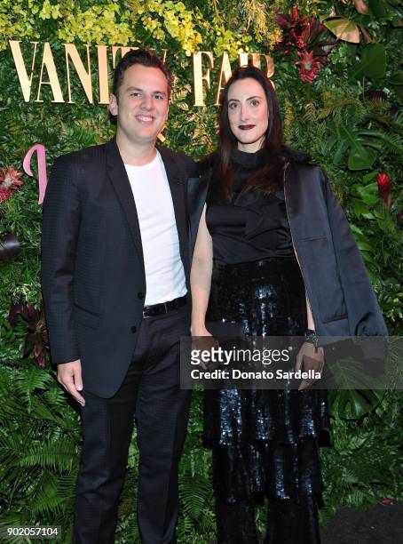 Instagram CEO Mike Krieger and Kaitlyn Trigger attend Vanity Fair x Instagram Celebrate the New Class of Entertainers at Mel's Diner on Golden Globes...