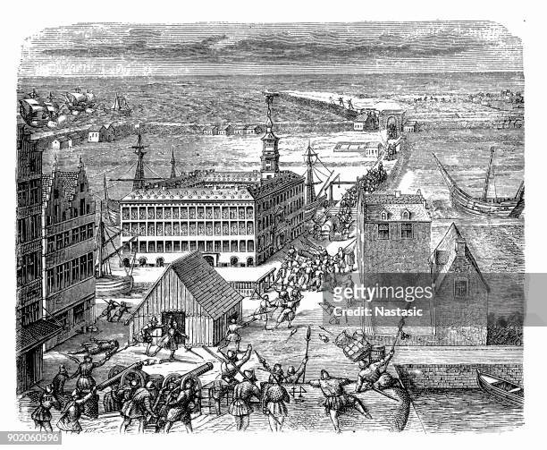 boston massacre, 1770 - boston massacre stock illustrations