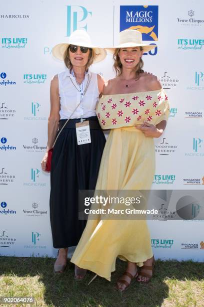 Katie Page and racing identity Francesca Cumani attend Magic Millions Polo on January 7, 2018 in Gold Coast, Australia.