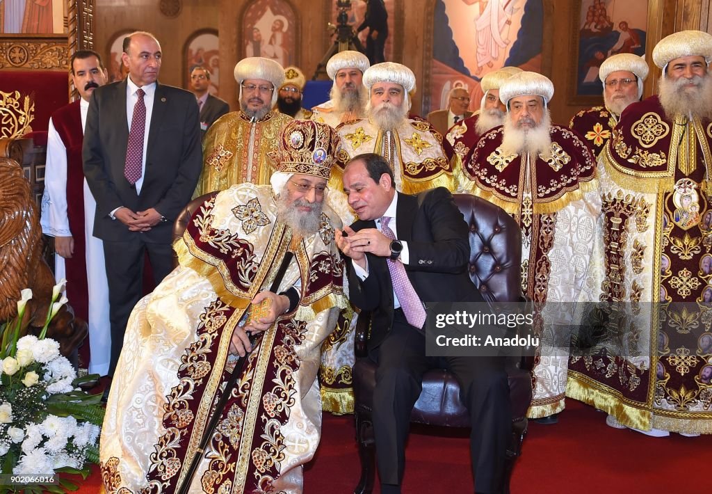 Egyptian President Abdel Fattah al-Sisi visits Coptic Pope
