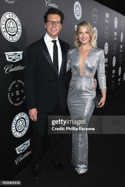 Hayes MacArthur and Ali Larter attend The Art Of Elysium's 11th Annual Celebration with John Legend at Barker Hangar on January 6, 2018 in Santa...