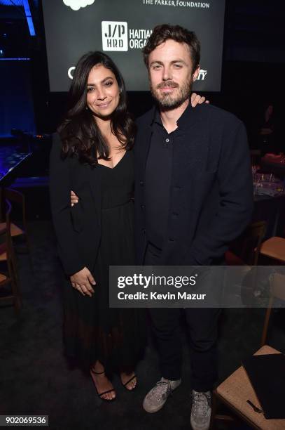 Casey Affleck and Floriana Lima attend the 7th Annual Sean Penn & Friends HAITI RISING Gala benefiting J/P Haitian Relief Organization on January 6,...