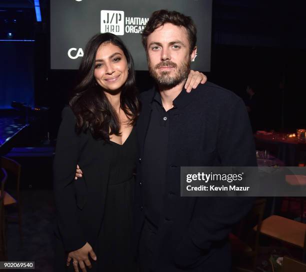 Casey Affleck and Floriana Lima attend the 7th Annual Sean Penn & Friends HAITI RISING Gala benefiting J/P Haitian Relief Organization on January 6,...