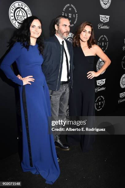 Rain Phoenix, Joaquin Phoenix, and Summer Phoenix attend The Art Of Elysium's 11th Annual Celebration on January 6, 2018 in Santa Monica, California.