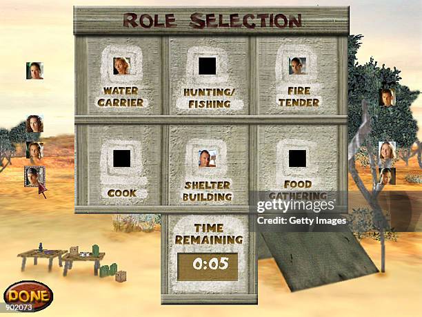 Screen shot is displayed January 2, 2002 from "Survivor: The Interactive Game". For the first time ever the hit television series Survivor can be...