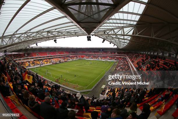 General view of the MMArena's Stadium of Le Mans during the french National Cup match between Le Mans and Lille on January 6, 2018 in Le Mans, France.