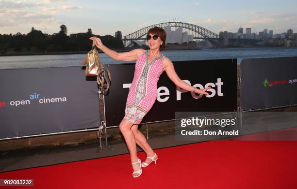 Kathy Lette arrives at the Australian premiere of "The Post" on opening night at the St. George OpenAir Cinema at Mrs Macquaries Point on January 7,...