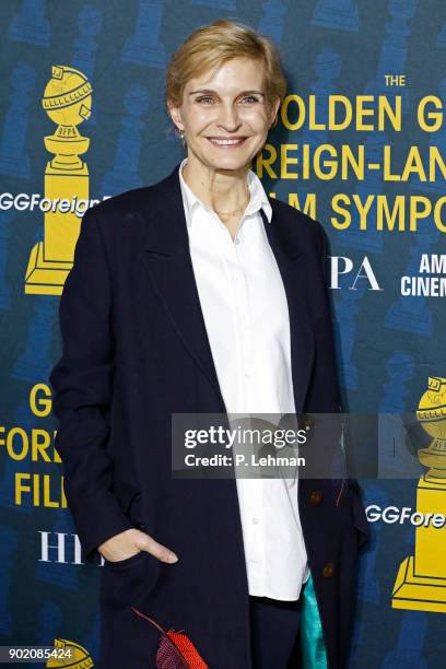 Melita Toscan du Plantier attends the HFPA and American Cinematheque Present The Golden Globe Foreign-Language Nominees Series 2018 Symposium at the...